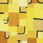 Paul Klee, Zeichen in Gelb, 1937, 210 (U 10), Pastell auf Baumwolle auf Kleisterfarbe auf Jute auf Keilrahmen, 83,5 x 50,3 cm, Fondation Beyeler, Riehen/Basel, Sammlung Beyeler