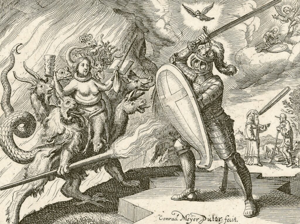 Conrad Meyer Kämpf wider Dich, so schlahest Mich (Detail), Neujahrsblatt auf das Jahr 1653 Zentralbibliothek Zürich, Graphische Sammlung und Fotoarchiv