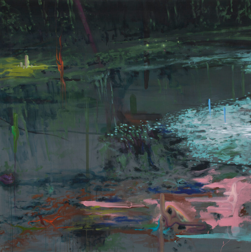 Tenko, Tentative de miracle, 2025, acrylique sur toile, 180 x 180 x 4 cm, photographie ©Jessie Schaer