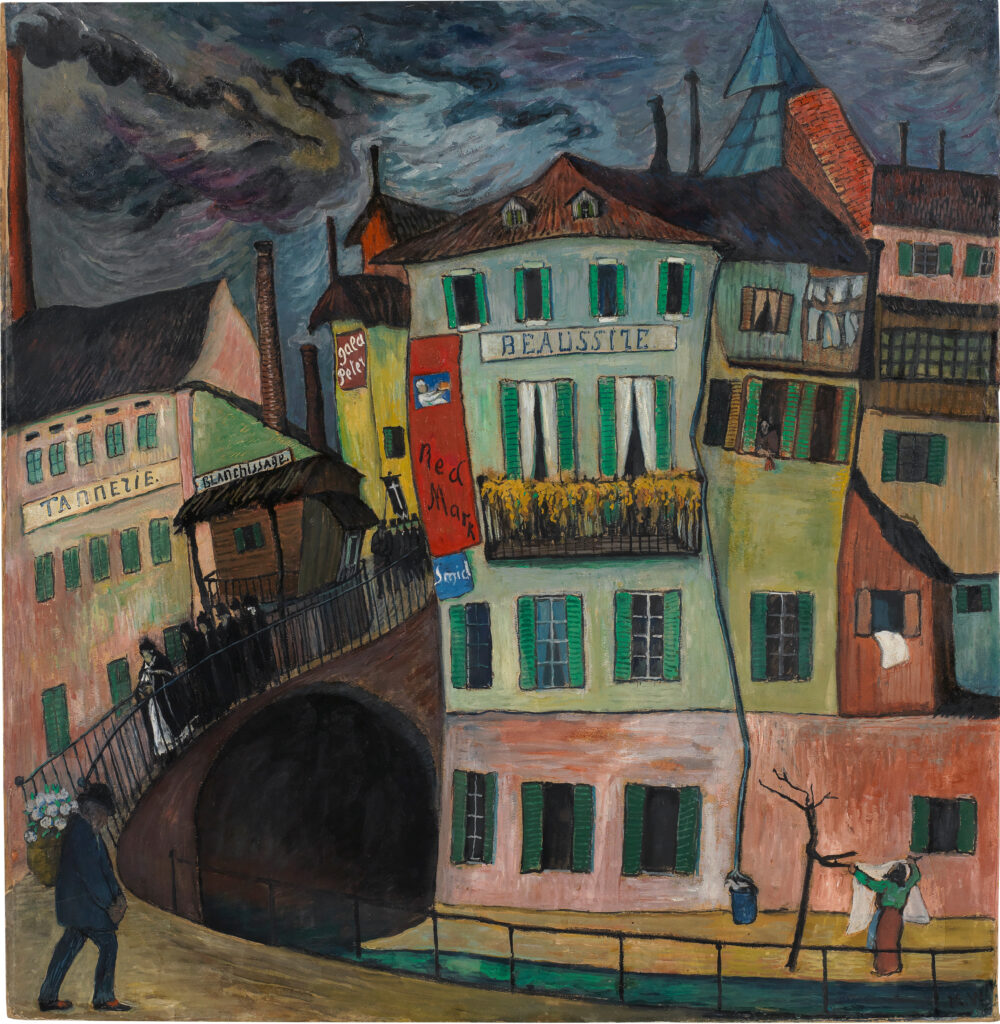 Marianne von Werefkin En ville, 1924 Öl auf Papier auf Malkarton 78 × 75,5 cm Stiftung Expressionismus beim Kunstmuseum Bern