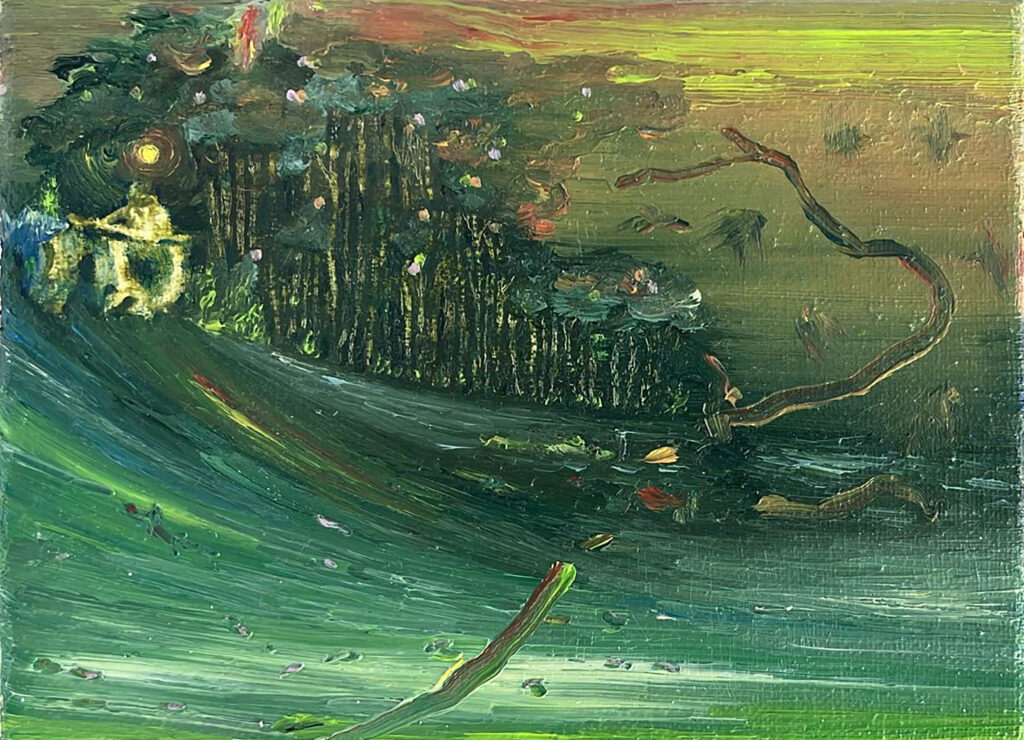 Christina Gähler (*1988), kein Auge zu 1, 2024/2025 Öl auf Leinwand, 13 x 18 cm
© Christina Gähler
