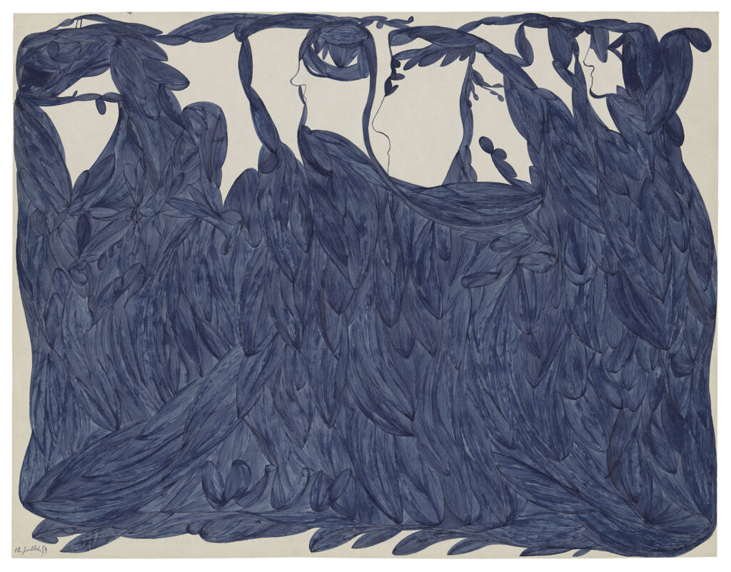 Laure Pigeon, Untitled, 12 July 1959, blue ink on paper, 50 x 65 cm