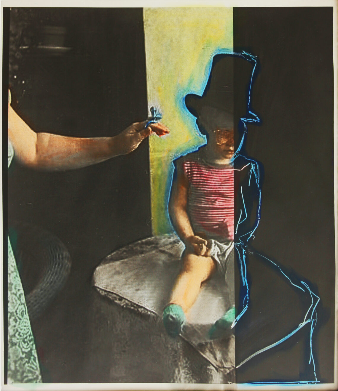 © Wolfgang Soeder, „Me 1965“, Mixed Media on Gelatin Silver Print ca. 50x60cm, https://www.wolfgangsoeder.de/