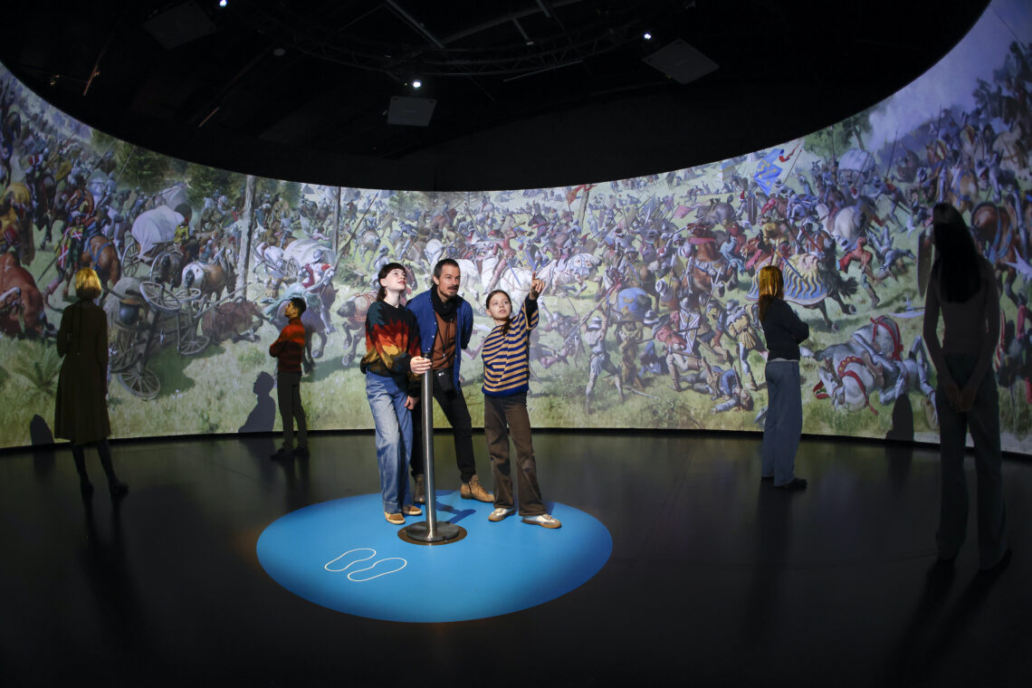 Ausstellung «MURTEN AUSGESCHLACHTET. Ein Sieg wird in Szene gesetzt» am 17. Februar 2026 im Bernischen Historischen Museum in Bern. Foto: Stefan Wermuth/Bernisches Historisches Museum
