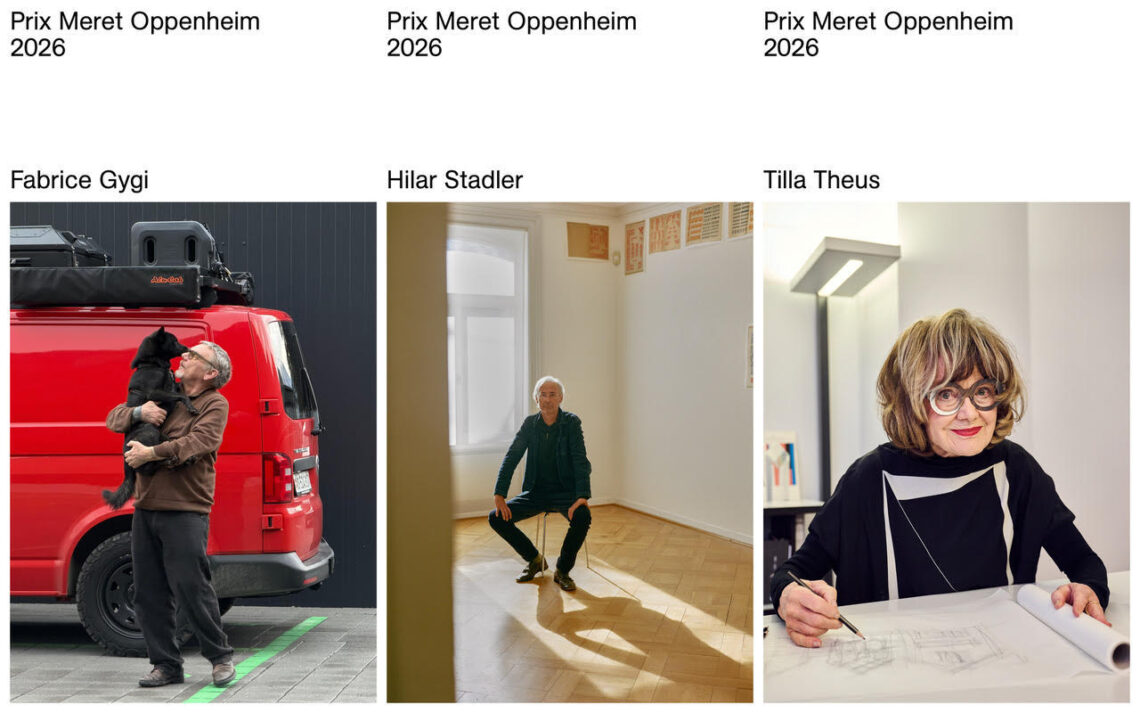 Prix Merkt Oppenheim 2026 © BAK Yumna Al-Arashi (Bilder 1-2), Lukas Lienhard (Bild 3) Grafik: Naima Schalcher / https://www.bak.admin.ch/bak/de/home/aktuelles/aktuelles---archiv/aktuelles-2026/art-pmo-2026.html