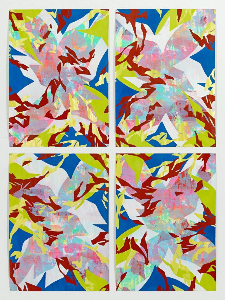 Romana De l Negro (*1968), Ikarus 1, Malerei - Tusche, Acryl, Pigment auf Papier - Erwerbungsjahr: 2025 - Foto: https://romanadelnegro.kleio.com/1_werke/309_ikarus-1
