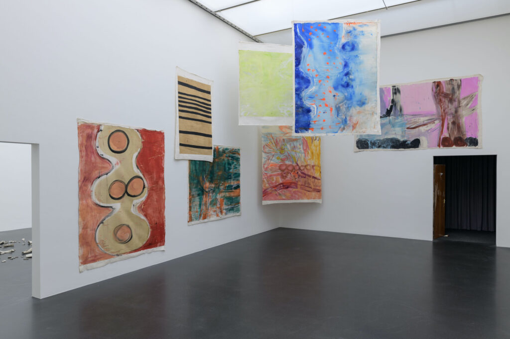 Ausstellungsansicht 1 Raum, 1 Werk. Installationen aus der Sammlung, 2026, Vivian Suter, Untitled, 2018–2021, Mixed Media auf Leinwand, variable Dimensionen, Kunstmuseum Luzern, Depositum der Stiftung BEST Art Collection Luzern, vormals Bernhard Eglin-Stiftung, Foto: Marc Latzel