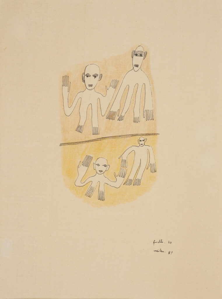 Hans Fischli Zellengebilde 89, 1930 Tusche und Farbstift auf Papier 26,5 × 20,5 cm Nachlass Hans Fischli © Nachlass Hans Fischl
