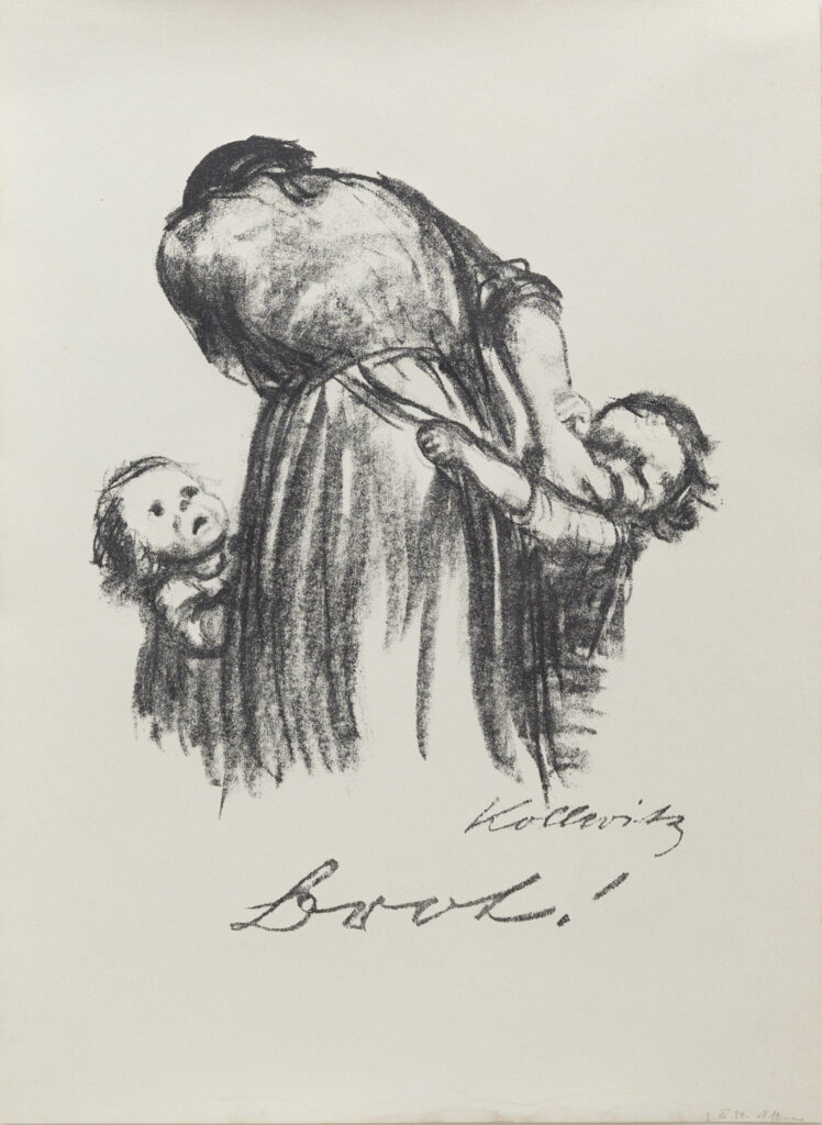 Käthe Kollwitz, Brot!, 1924 Kreidelithographie Masse: 40 x 32 cm Sammlung Kunsthaus Grenchen Schenkung Genossenschaft Migros Aare, 2021 © Kunsthaus Grenchen