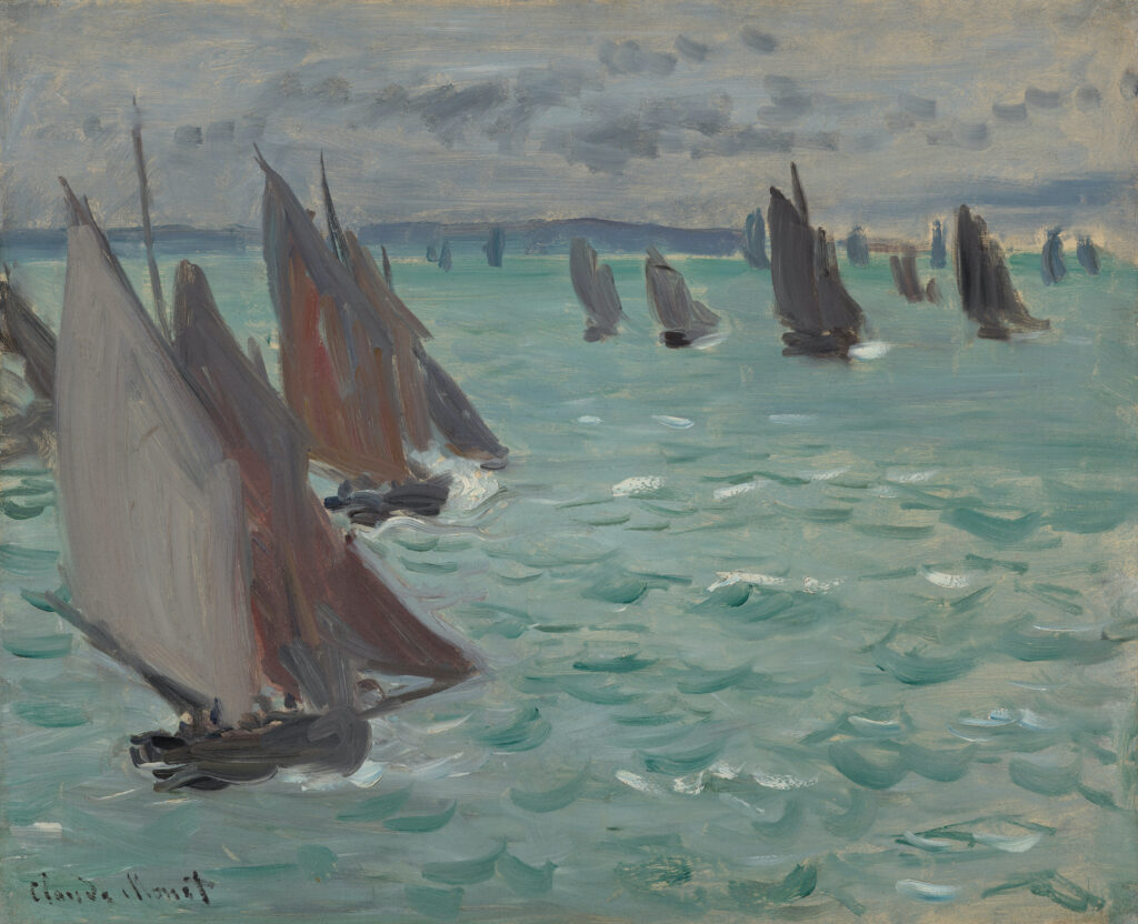 Claude Monet (1840–1926), Voiliers en mer, 1868, Huile sur toile, 50×61 cm, Musée cantonal des Beaux-Arts de Lausanne. Legs d’Edwige Guyot, 2006 - Photo: MCBA, Lausanne