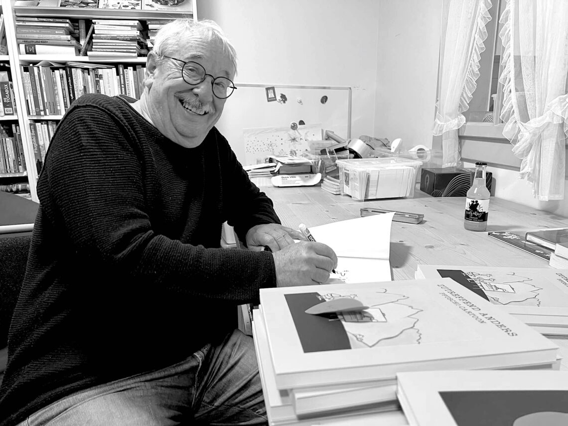 Heinz Pfuschi Pfister, 2023 - Foto: © Rosmarie Bernasconi, https://www.facebook.com/photo?fbid=6952722248119111&set=pcb.6952726288118707