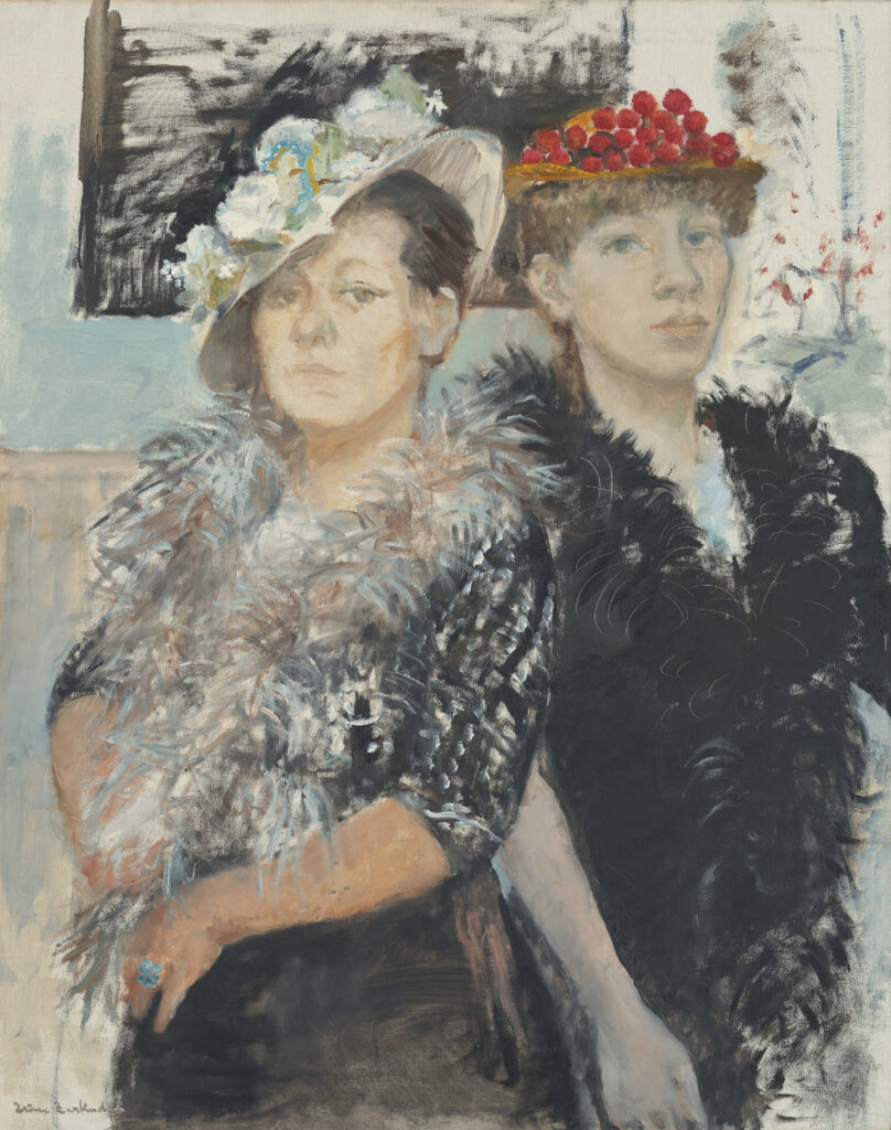 Titel: Freundinnen Künstler:in & Beteiligte: Irène Zurkinden Entstehungszeit: 1937 Material / Technik: Öl auf Leinwand Masse: 92 x 73 cm Inventar-Nr.: Inv. G 1960.48 Objekt-ID: 579 Copyright: © Nachlass der Künstlerin / estate of the artist Creditline: Kunstmuseum Basel, Überweisung des Finanzdepartements Photo Credit: Max Ehrengruber