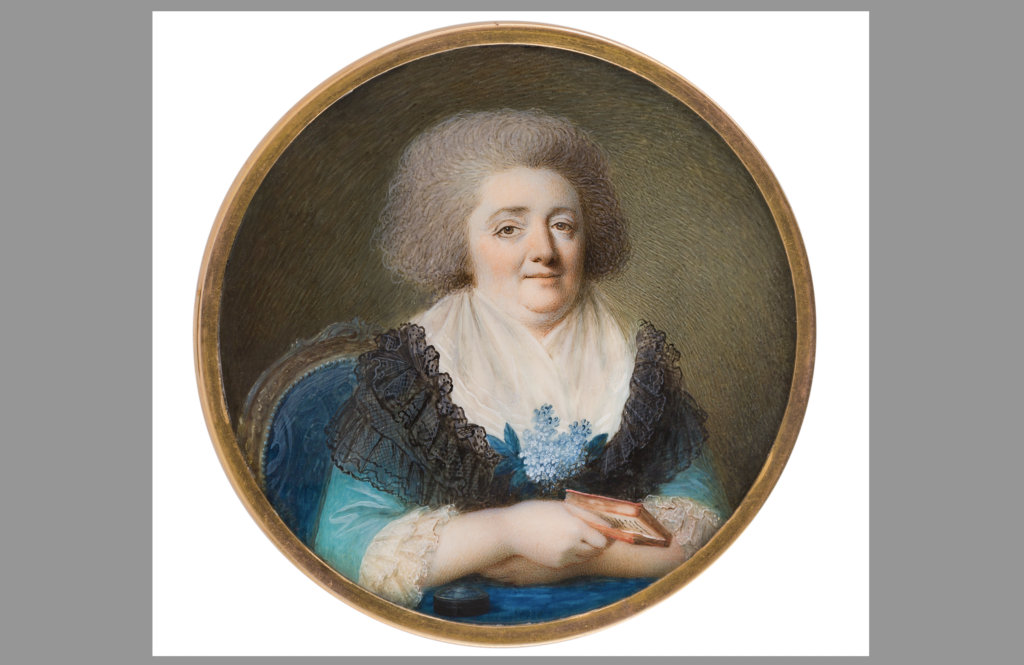 Louis Sené (1747–1804) Dame in Fauteuil mit Buch und Bonbonière, um 1785 Sammlung Emil S. Kern, Depositum der Stadt Winterthur