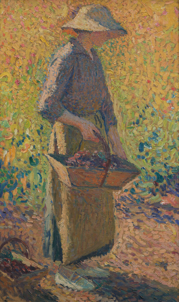 Henri Martin (1860–1943), Vendangeuse. Étude pour Les vendanges, vers 1927, Huile sur toile de jute, 95×57 cm, Musée cantonal des Beaux-Arts de Lausanne. Legs d’Henri-Auguste Widmer, 1936 - Photo: MCBA, Lausanne