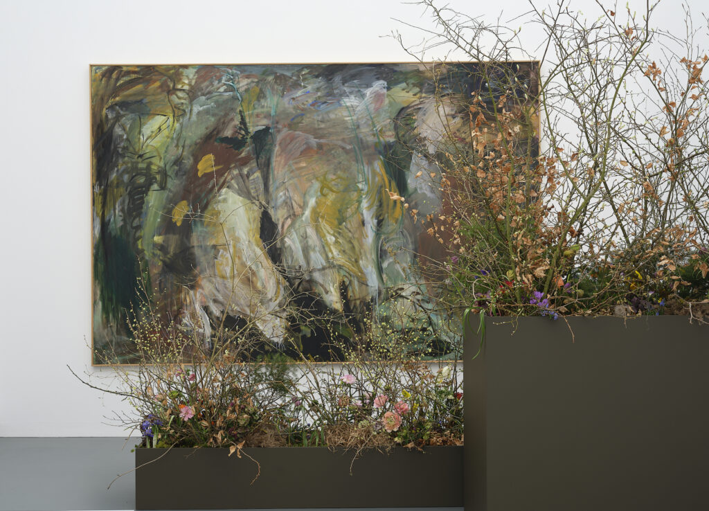 Blumen für die Kunst 3.3.–8.3.2026, Aargauer Kunsthaus Florale Interpretation: Annika Junghans, Basel Werk: Per Kirkeby, Ohne Titel, 1980 Aargauer Kunsthaus / Schenkung Dr. Heinrich E. Schmid zu Ehren von Beat Wismer, 2009 Foto: David Aebi, Burgdorf Foto: David Aebi