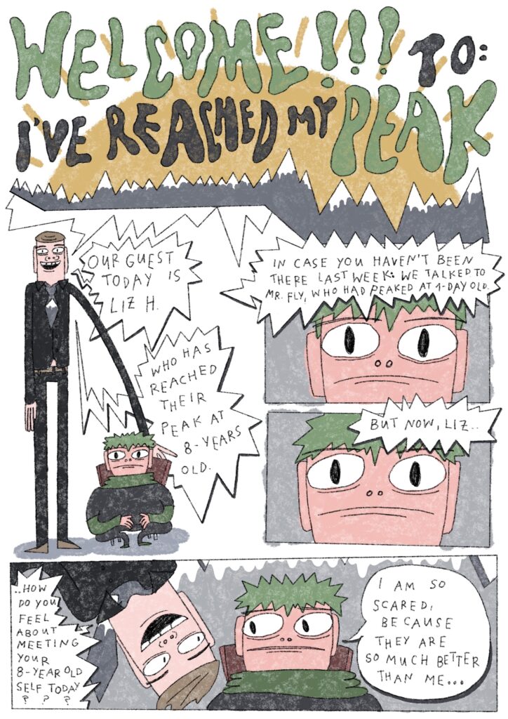 Fumetto-Wettbewerb 2026 _ Szenariopreis Liz Holtz «Welcome to: I’ve reached my peak!» (20, Giessen DE)