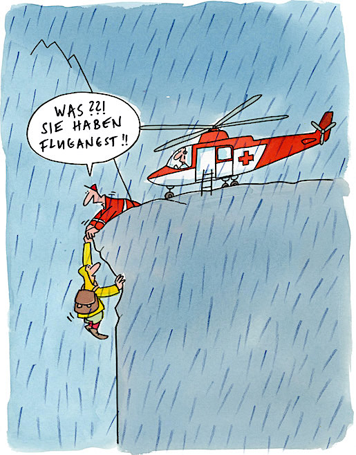 © Pfuschi-Cartoon, Was ??! Sie haben Flugangst !!