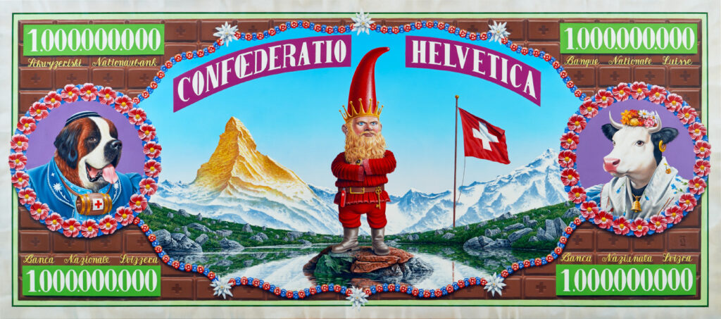 Confoederatio Helvetica, 2015 Huile sur toile 100 x 230cm © Olivier Zappelli / photo: Francesco Ragusa