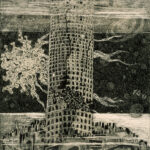 Friedrich Dürrenmatt, Turmbau IV: Vor dem Sturz, 1976, Tusche auf Papier, 51 × 36 cm, Jakob & Philipp Keel Collection © Centre Dürrenmatt Neuchâtel / Schweizerische Eidgenossenschaft