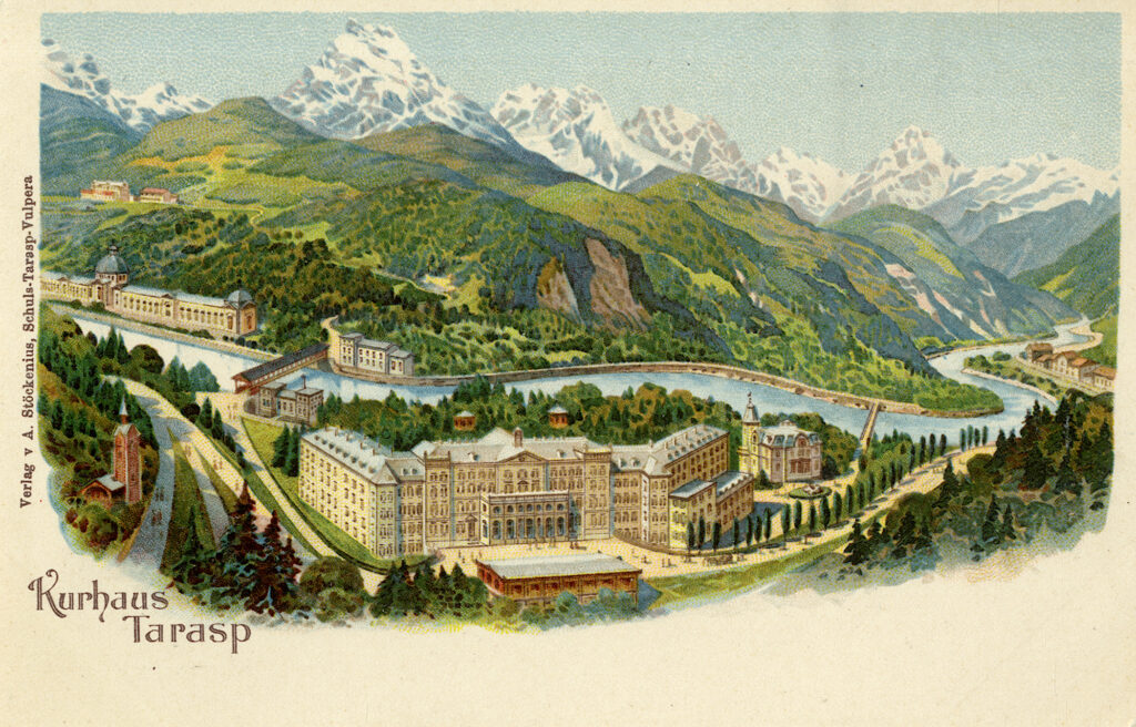 Postkarte vom Kurhaus Tarasp um 1900  Rätisches Museum, Chur