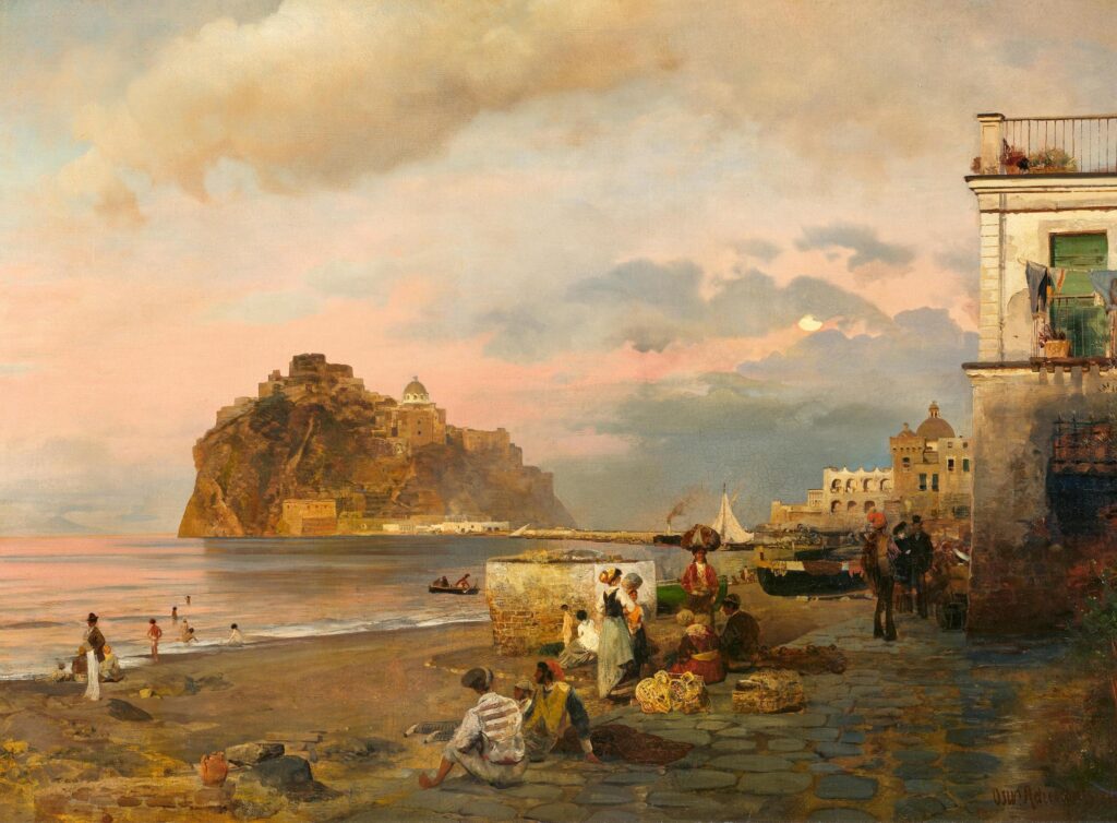 Achenbach, Oswald_Abendstimmung am Hafen von Ischia, 1884_Foto Walter Bayer, München