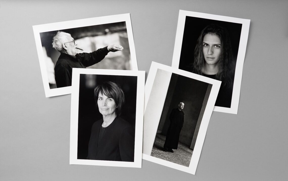 Auswahl von Portraitmotiven: Hans Josephson (Serie Künstler), Carla Caviezel (Serie Engadinerinnen), Doris Leuthard (Serie Politikerinnen), Pater Fridolin Wüthrich (Serie Ganzkörperportraits) - © Christian Scholz, Zürich © Foto: Flurin Bertschinger, NB, 2026