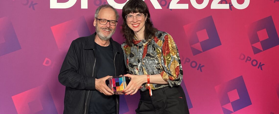 Thomas Soraperra, kaufmännischer Direktor Kunstmuseum Bern - Zentrum Paul Klee und Katrina Weissenborn, Social-Media-Managerin Kunstmuseum Bern - Zentrum Paul Klee bei der Preisverleihung des DPOK 2026 in Berlin - Foto: © Kunstmuseum Bern