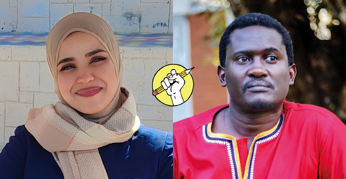 Safaa Oda et Jimmy «Spire» Ssentongo - Photos: https://freedomcartoonists.com/?lang=fr