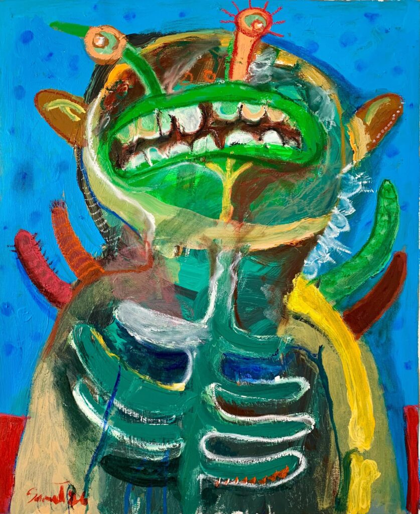 Adlane Samet, Djinn N°4, 2026, Acryl auf Leinwand, 60 x 50 cm