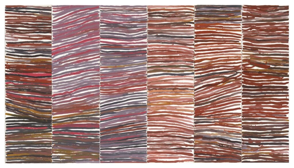 Emily Kam Kngwarray (c.1914-1996), Anmatyerr people Untitled (awely), 1994 National Gallery of Australia, Kamberri/Canberra, purchased 2022 with the assistance of the Foundation Gala Funds 2021 and 2022, in celebration of the National Gallery of Australia's 40th anniversary, 2022 © Emily Kam Kngwarray/Copyright Agency