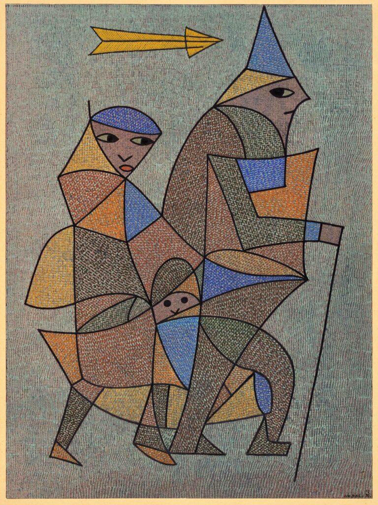Otto Nebel, Flüchtlinge, 1935 Deckfarben und Tusche auf Papier, 39 × 29 cm Otto Nebel-Stiftung