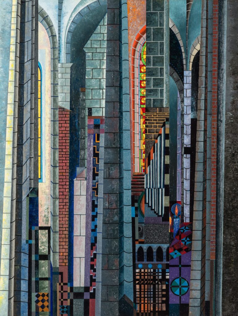 Otto Nebel, Die Kathedrale,1930, Öl auf Leinwand, 125,2 × 95,3 cm, Kunstmuseum Thun Depositum Otto Nebel-Stiftung, Foto: Christian Helmle