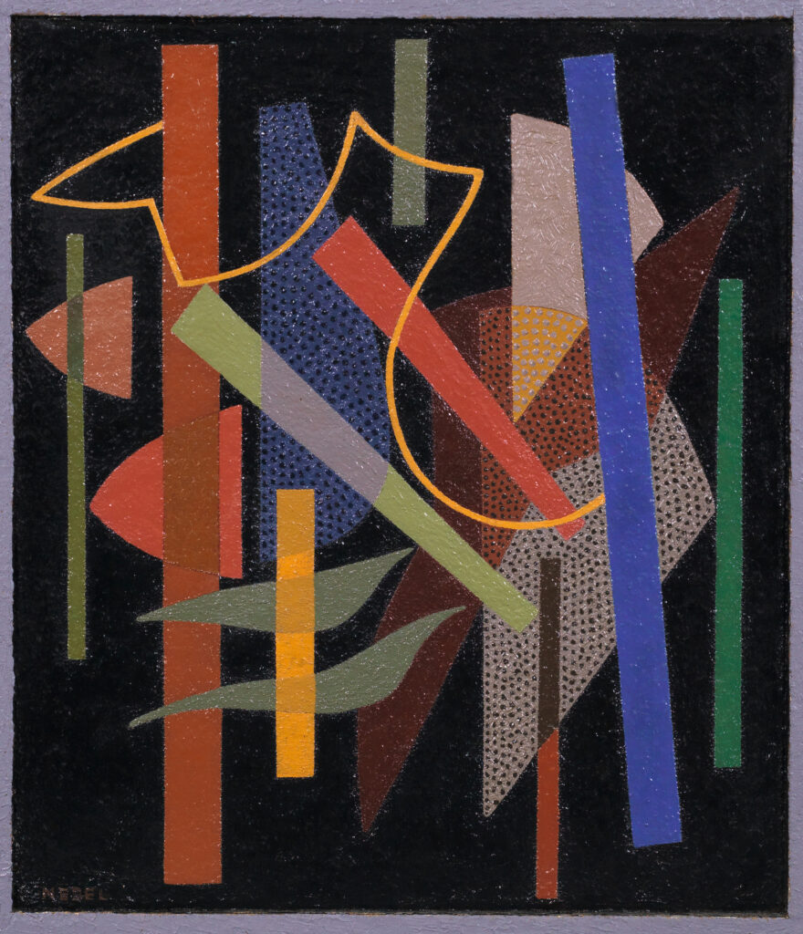 Otto Nebel, Lichter und Schatten, 1934 /1939 Öl auf Halbölgrund auf Leinwand, 29 × 25 cm Kunstmuseum Bern, Schenkung Otto Nebel