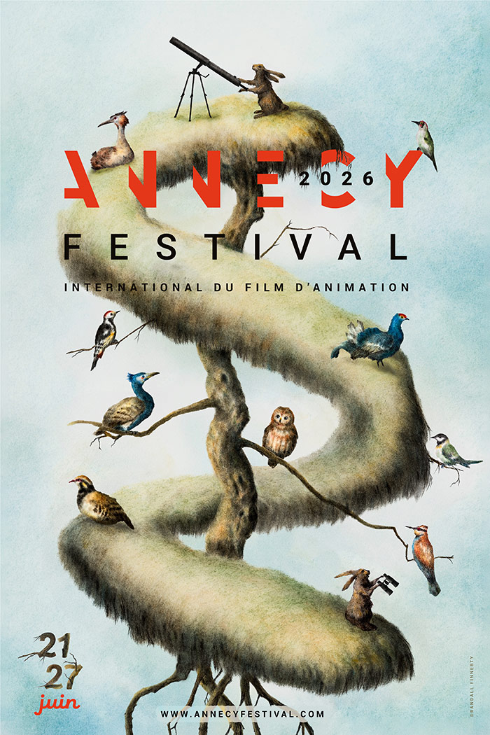 Affiche Annecy 2026 © Randall Finnerty, https://www.annecyfestival.com/actualites/annecy-devoile-son-affiche-2026