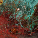 John M Armleder, Yaketi Yak (Detail), 2022, techniques mixtes sur toile, 220 x 1000 cm, Depôt Crozier, Genève, Suisse - Photo: Annick Wetter