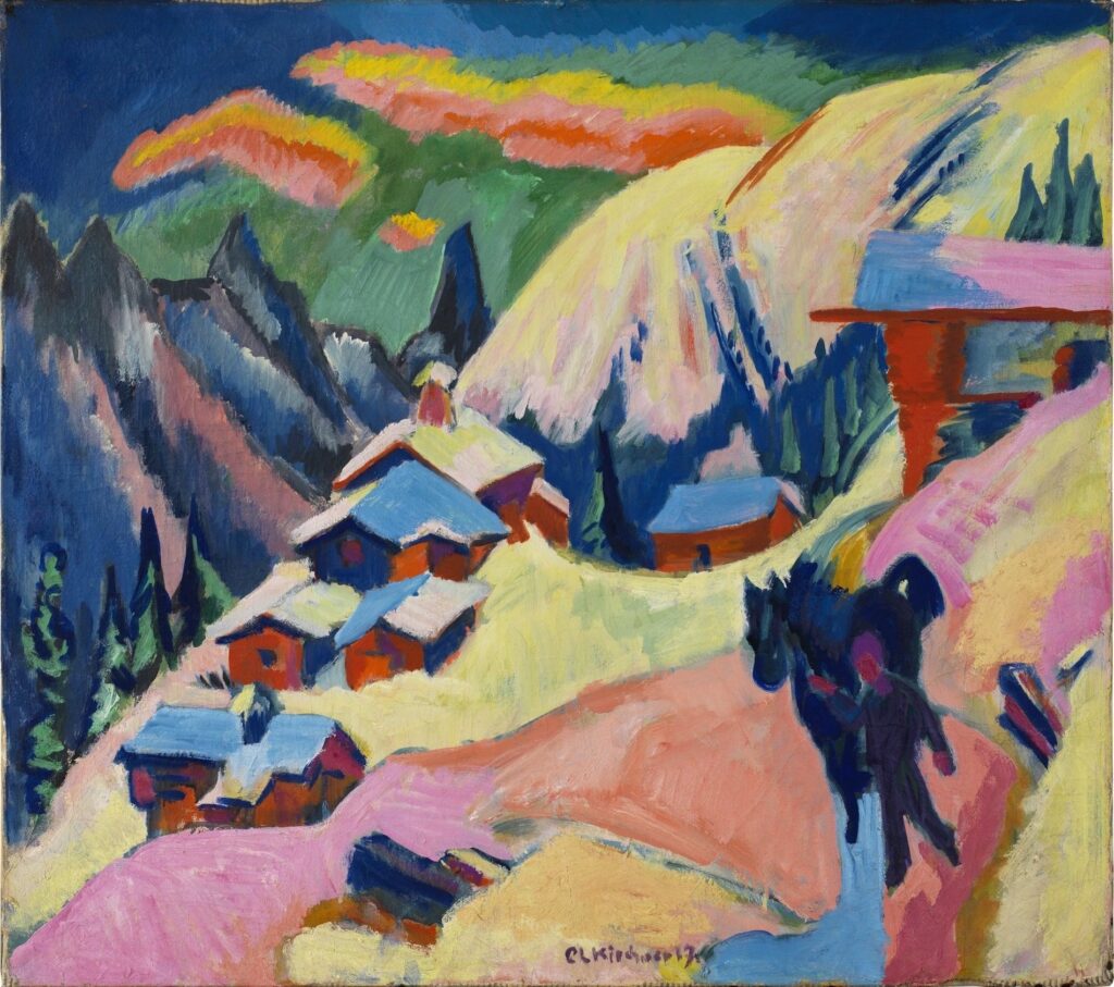 Ernst Ludwig Kirchner (1880–1938) Stafelalp im Schnee, 1917 Öl auf Leinwand, 80.00 x 90.00 cm Kirchner Museum Davos, Dauerleihgabe aus Privatsammlung