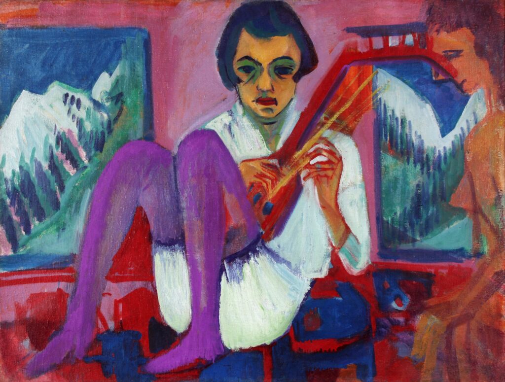 Ernst Ludwig Kirchner (1880–1938) Mandolinistin, 1921 Öl auf Leinwand, 90.00 x 120.00 cm Kirchner Museum Davos, Schenkung Nachlass Ernst Ludwig Kirchner 1990 Foto © Stephan Bösch