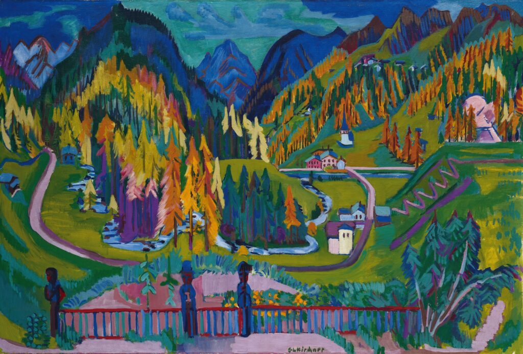 Ernst Ludwig Kirchner (1880–1938) Sertigtal im Herbst, 1925/26 Öl auf Leinwand im Originalrahmen, 136.00 x 200.00 cm Kirchner Museum Davos, Schenkung Erbengemeinschaft Amstad 2000 Foto © Stephan Bösch