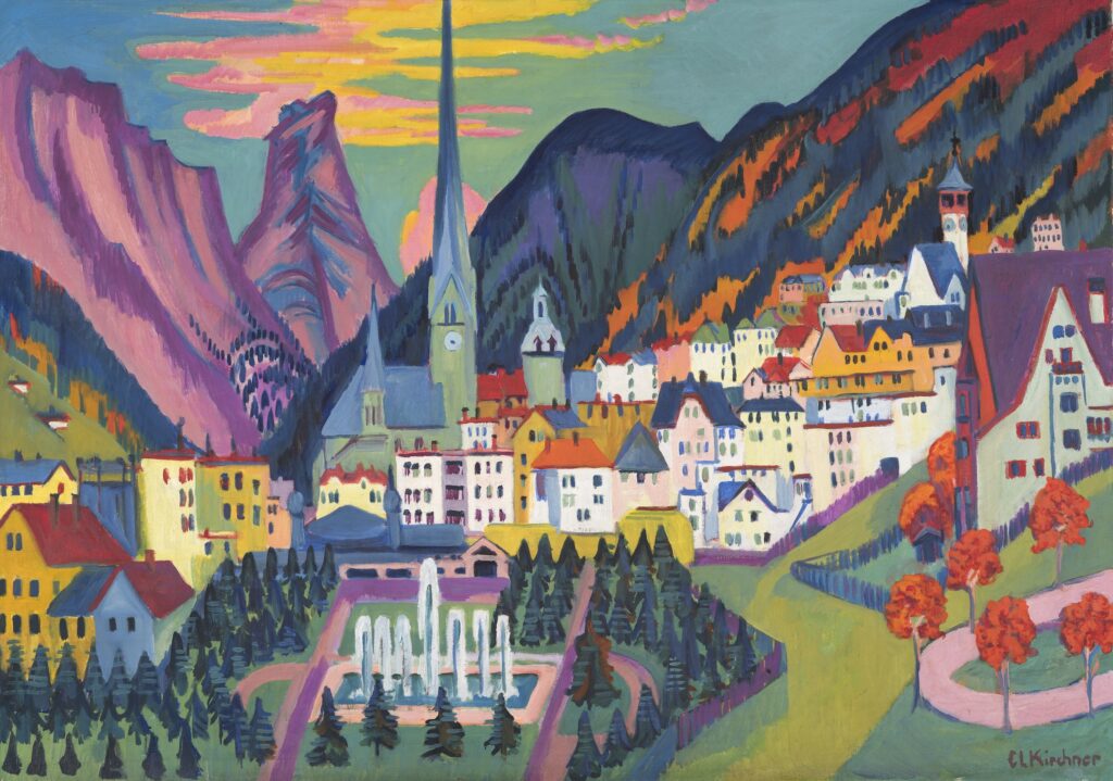 Ernst Ludwig Kirchner (1880–1938) Davos mit Kirche; Davos im Sommer, 1925 Öl auf Leinwand, 121.00 x 170.50 cm Kirchner Museum Davos, Schenkung Kur- und Verkehrsverein Davos Foto © Stephan Bösch