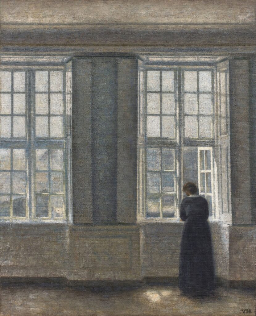 Vilhelm Hammershøi, Die hohen Fenster, 1913, Öl auf Leinwand, 64,5 x 52 cm, Ordrupgaard, Charlottenlund - Foto: Anders Sune Berg