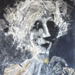© Margot Buffet, Soupir vide, hélas, papiers sur toile, assemblage, 100 × 73 cm, 2025, © M. Buffe