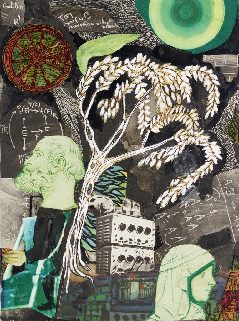 Friedrich Dürrenmatt, Baum der Erkenntnis, zwischen 1967–1971, Collage, Mischtechnik, 32 × 23.5 cm, Sammlung Centre Dürrenmatt Neuchâtel - © CDN/Schweizerische Eidgenossenschaft