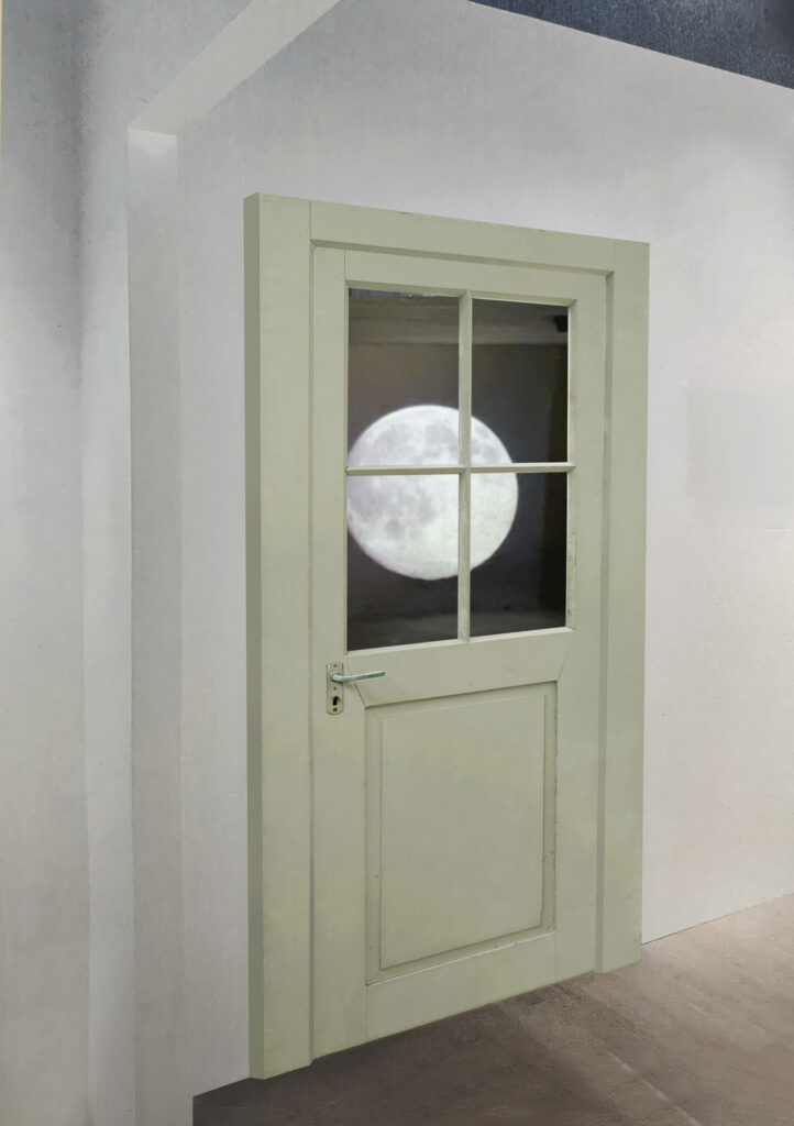 Zilla Leutenegger, Der Mond ist verloren, 2026, Videoinstallation, Masse variabel, Courtesy der Künstlerin und Galerie Kilchmann, Visualisierung erstellt durch Atelier Zilla Leutenegger - © Zilla Leutenegger, Galerie Kilchmann