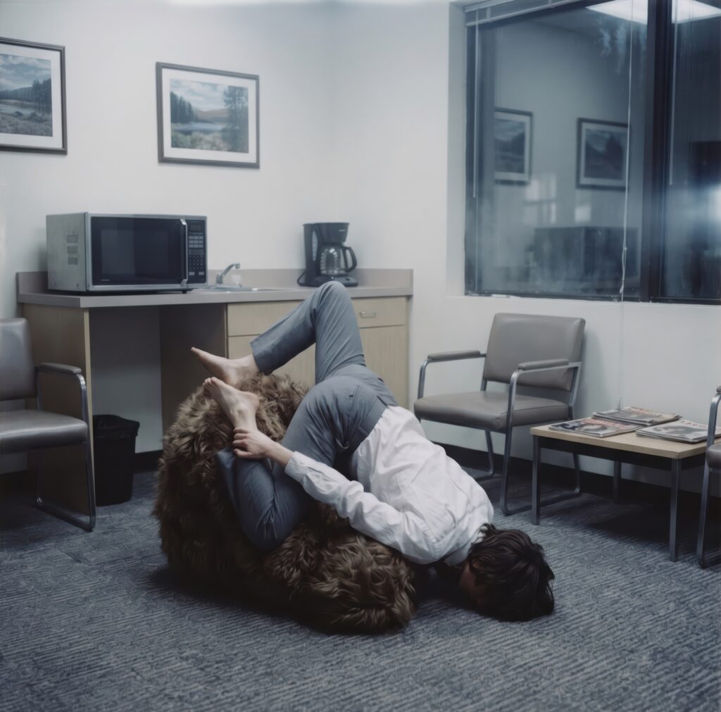 Esther Hunziker, Die Verwaltung, Skizze, 2026, digitales Bild, unter Verwendung von KI, Masse variabel, Courtesy der Künstlerin - © Esther Hunziker