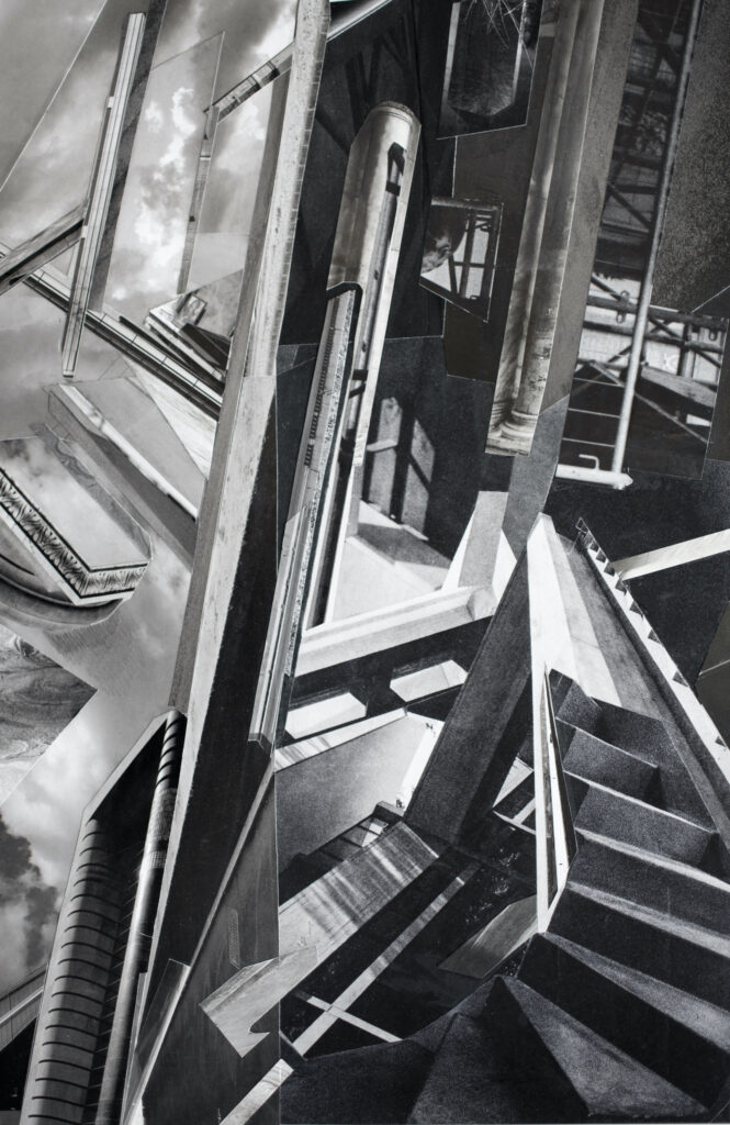 Sabine Hertig Untitled (Bilderweiterung von Hans Gerbers Collage 66 / 591), 2025 analoge Collage auf Papier 40.5 x 26 cm Courtesy die Künstlerin