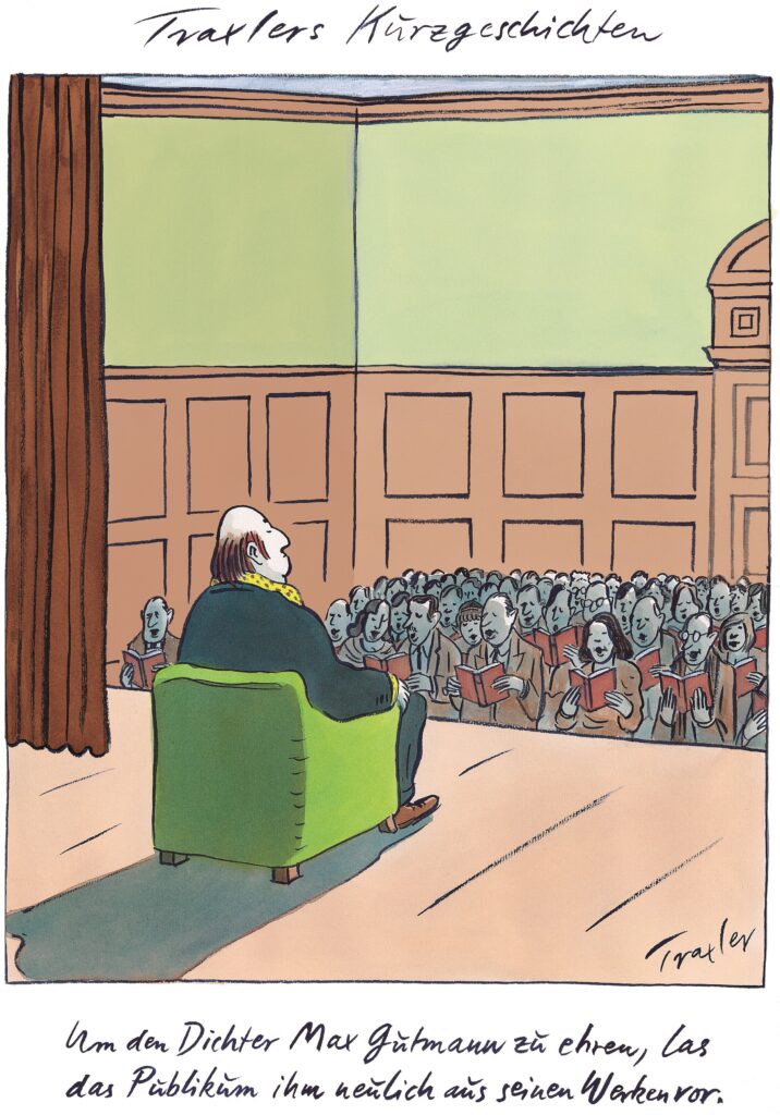 Bild: © Hans Traxler, Der Dichter Max Gutmann