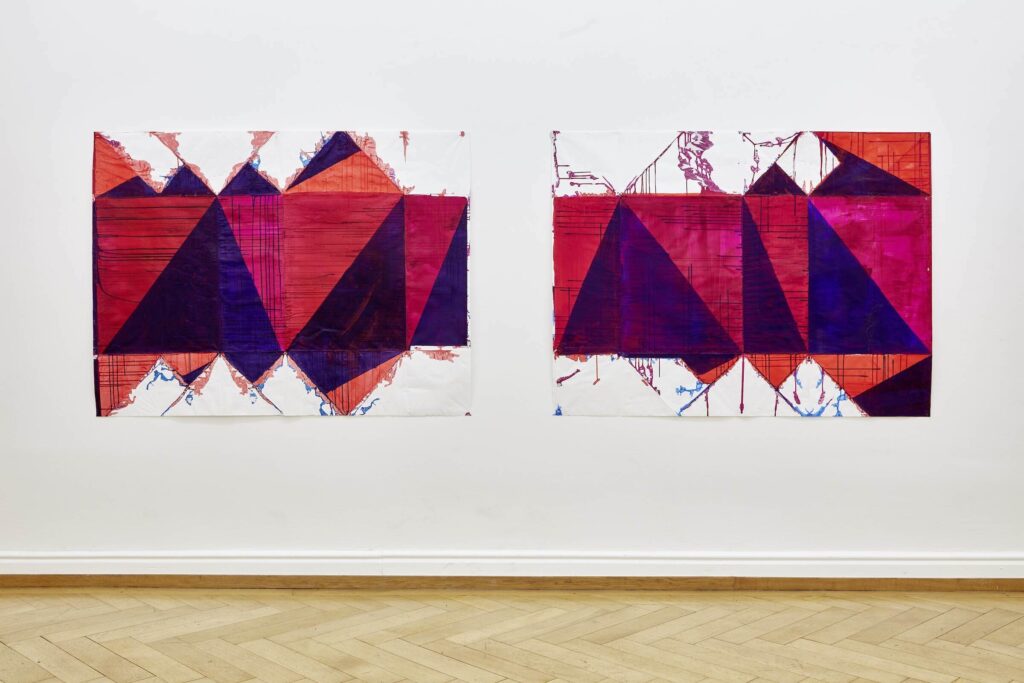 © Maja Rieder, Trommelbilder Agfa, 2021 / 2023, Ausstellungsansicht Jahresausstellung 2023, Kunstmuseum Olten - Foto: Kaspar Ruoff