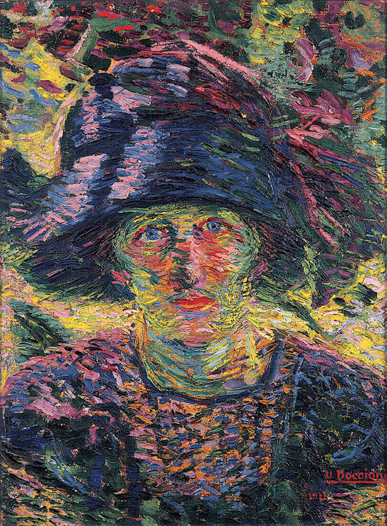 Umberto Boccioni, Ritratto femminile, 1911, Olio su tela, Collezione della Fondazione Cariverona, Italia