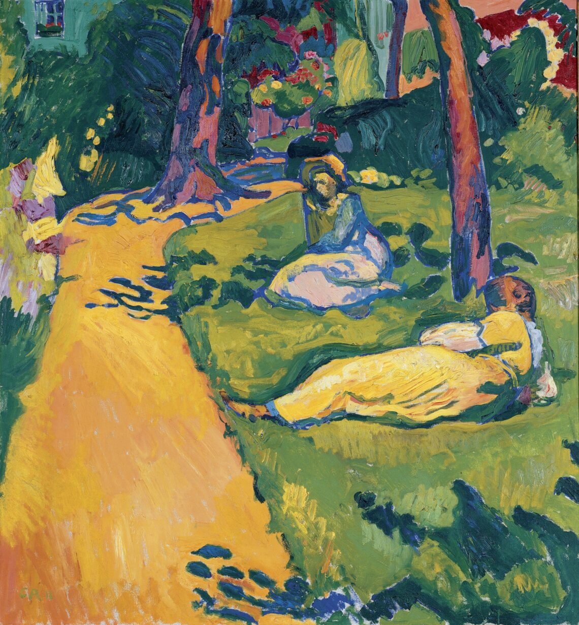 Image: Cuno Amiet (1868-1961), Au Jardin, 1911, huile sur toile, 98 x 91 cm, Schaffhausen, Museum zu Allerheiligen, dépôt de la fondation Sturzenegger, inv. A1829 - Foto: Rolf Wessendorf © D. Thalmann, Aarau, Switzerland