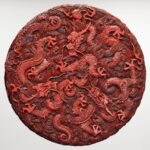 Dose mit Drachen, Qing-Dynastie, 18. Jh., Schnitzlack, Museum Rietberg